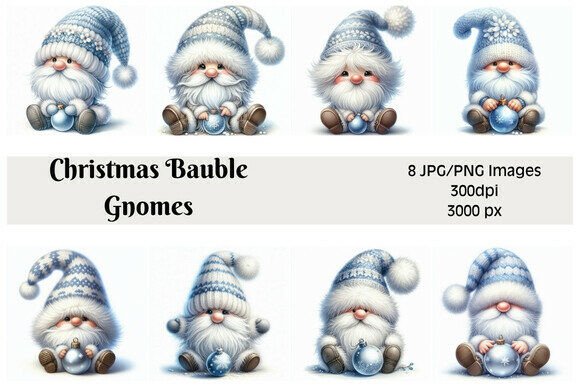 Christmas Bauble Gnomes Illustrations