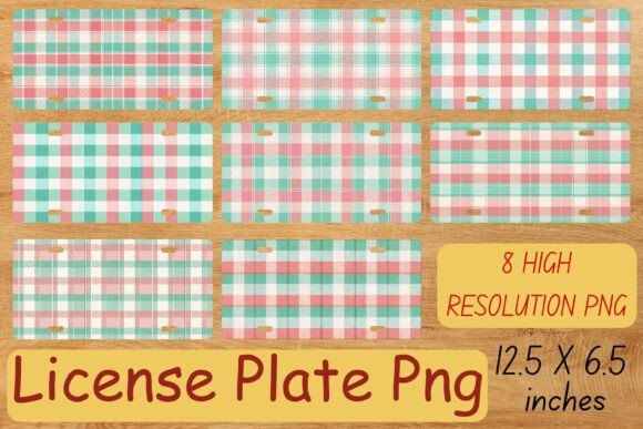 Christmas Buffalo Plaid License Plate Pn: Illustrations for Crafters