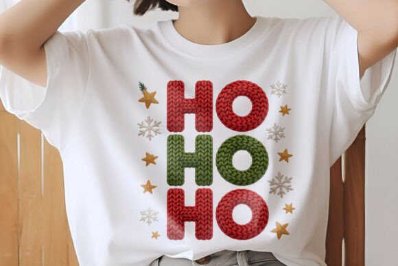 Christmas Ho Ho Ho Crochet Yarn PNG in Illustrations