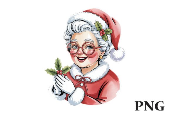Christmas Mrs. Claus Clipart PNG in Illustrations