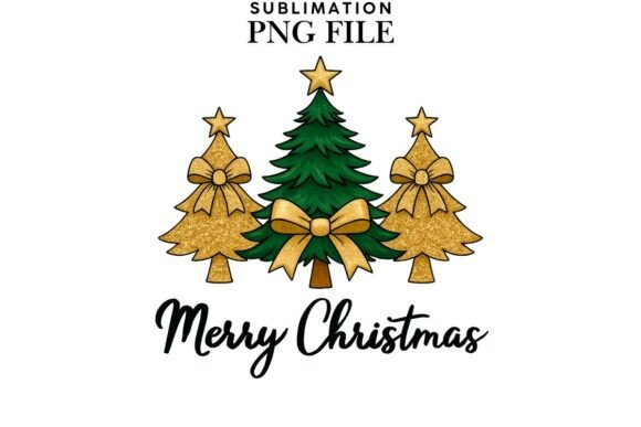 Christmas Trees Png Design for T-shirts