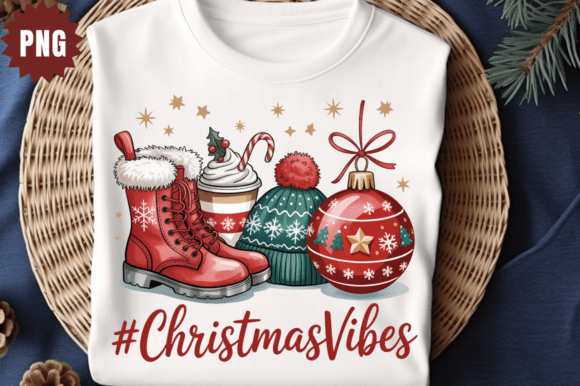 Christmas Vibes Cocoa Mug PNG Design: Cozy Illustrations for Handmade Sellers