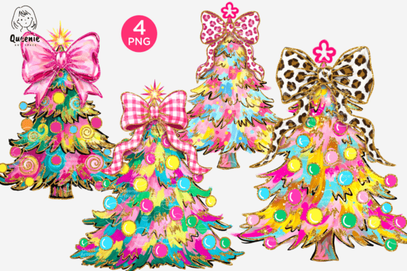Colorful Coquette Pink Christmas Tree: A Review for Illustrations