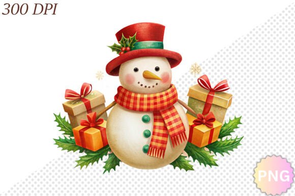 Cozy Christmas Snowmen Sublimation PNG Illustrations