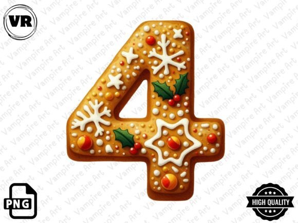 Cute Christmas Cookie Number Clipart PNG Review