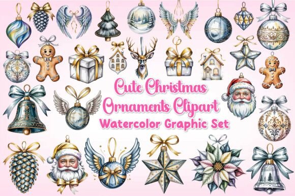 Cute Christmas Ornaments Clipart for Brand Illustrations
