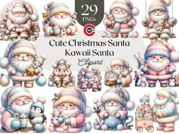 Cute Santa Christmas Clipart Bundle: A Designer’s Review for Seasonal Illustrations