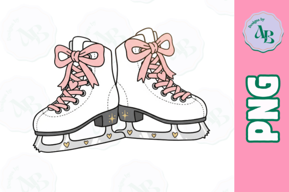Cute Winter Christmas Ice Skates PNG Illustrations Review