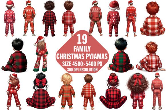 Family Christmas Pyjamas Sublimation Illustrations Review