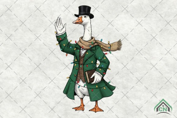 Funny Christmas Goose Teachers PNG: Illustrations for Holiday Branding