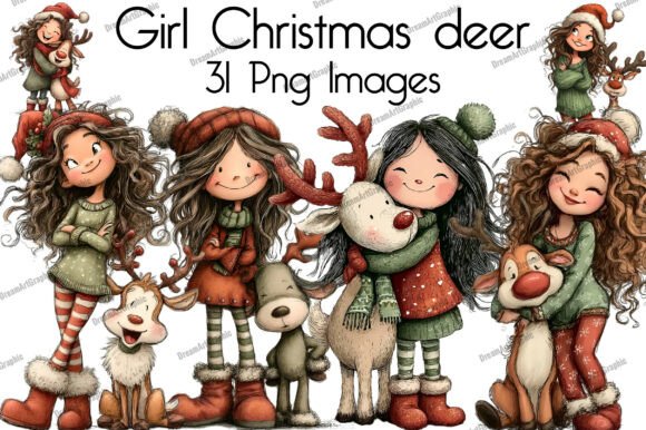 Girl Christmas Deer Clipart: A Designer’s Review