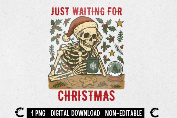 Just Waiting for Christmas Skeleton Xmas Illustrations Review