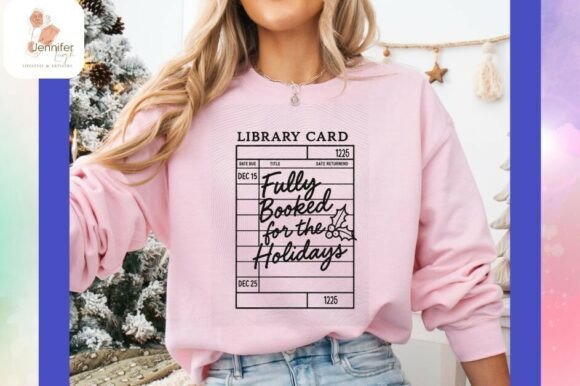 Library Card Christmas Book Lover Png Illustrations