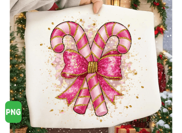Pink Christmas Candy Cane, Coquette Png: A Crafter’s Review of This Festive Illustrations Asset