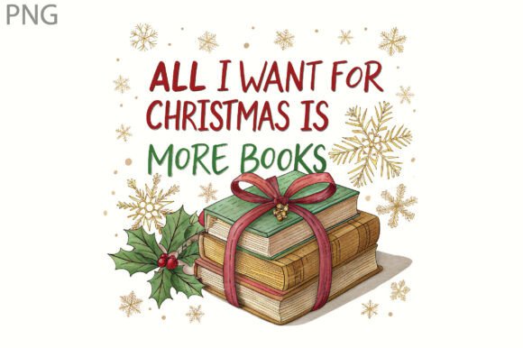 Reviewing Christmas Bookish Hand-Drawn PNG for Embroidery
