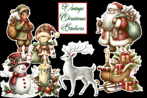 Vintage Christmas Stickers PNGs: A Seller’s Review for Seasonal Illustrations