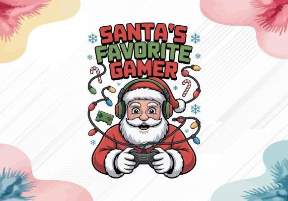 Vintage Gaming Christmas Design for Illustrations